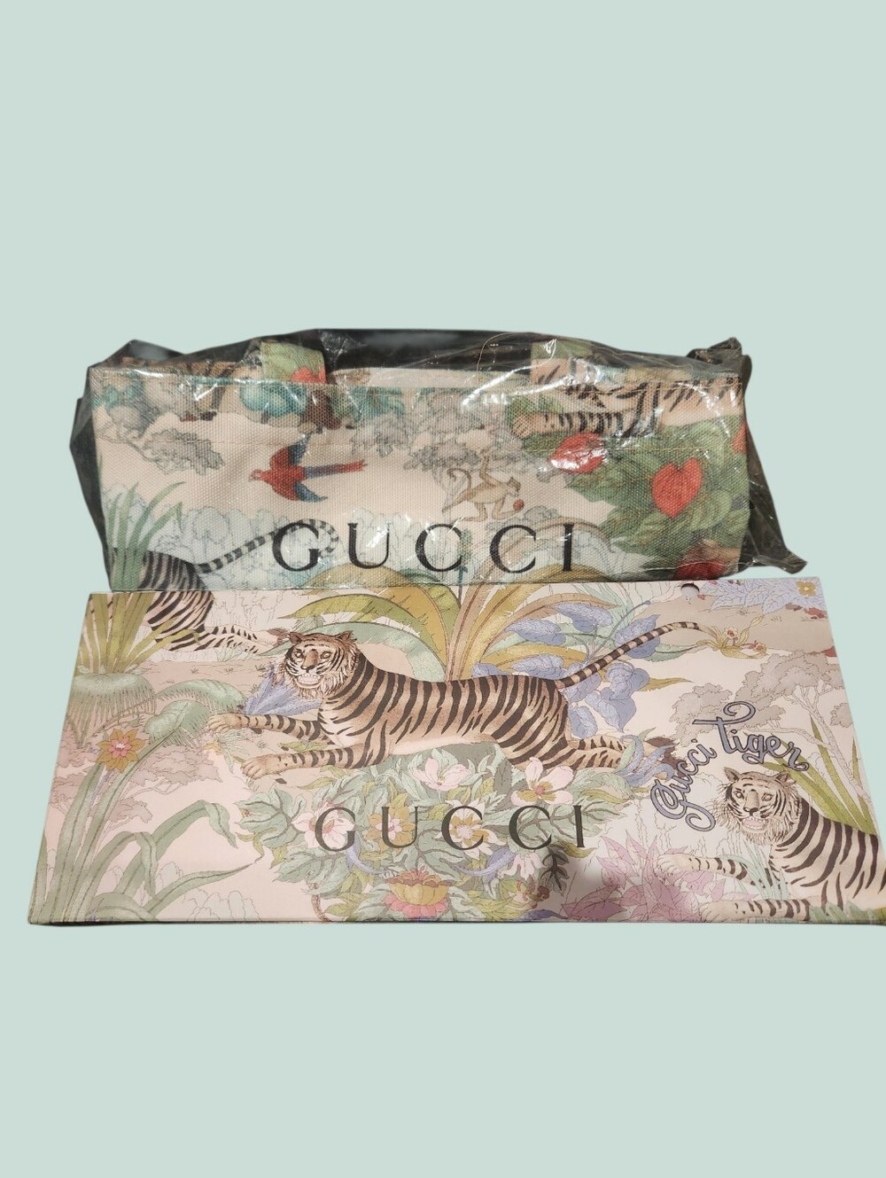 Gucci Multicolor Botanical Tiger Print Tote NWOT GWP - Picture 5 of 7